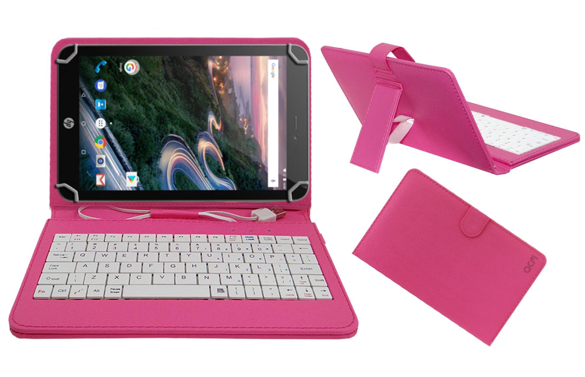 ACM USB Keyboard Case Compatible with Hp Pro 8 with Voice Tablet Cover Stand Study Gaming Direct Plug & Play - Pink