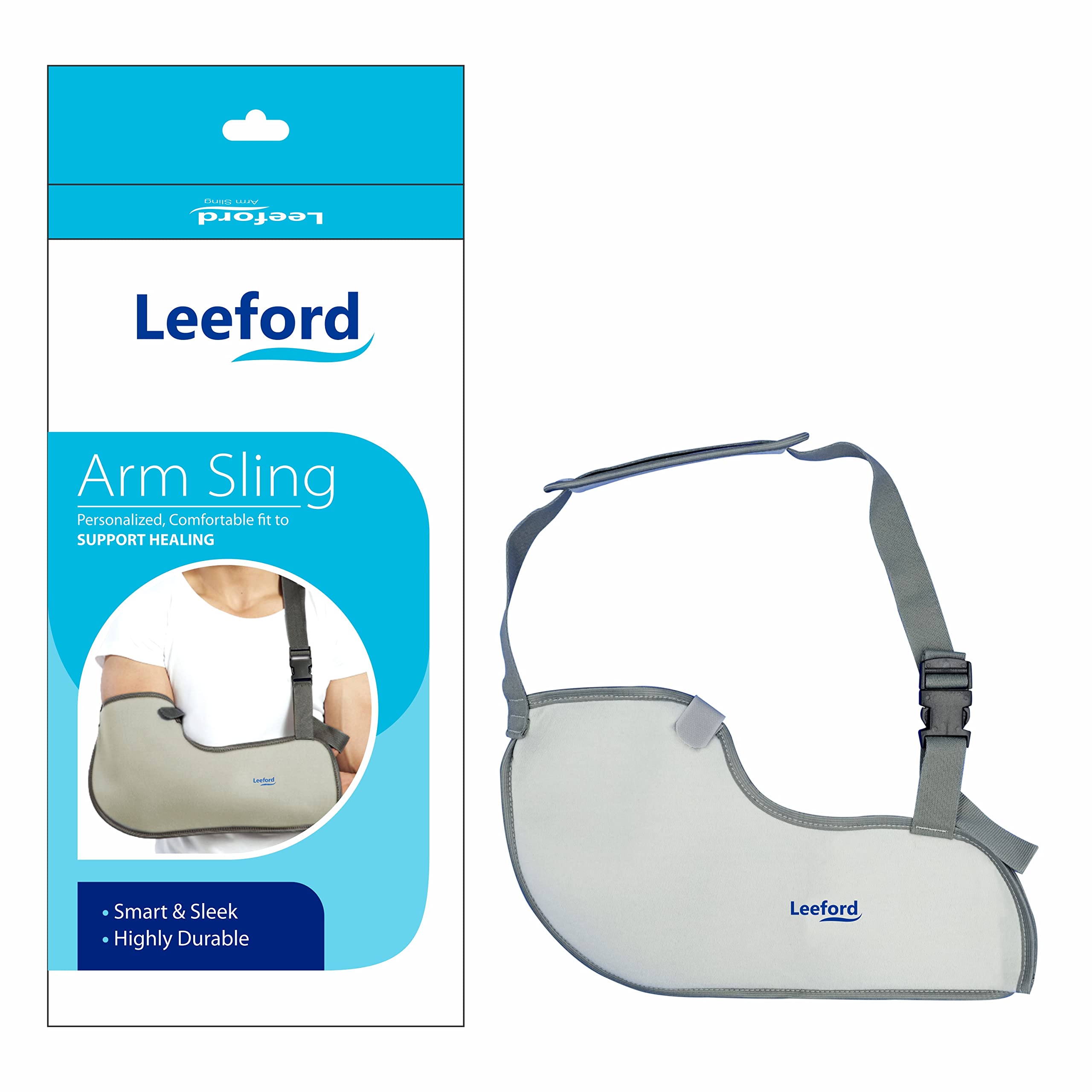 Leeford Ortho Arm Sling Pouch for Shoulder, Forearm and Arm Support | | Hand Fracture Support Belt | Adjustable, Lightweight, Breathable Orthopedic Pouch Size-S