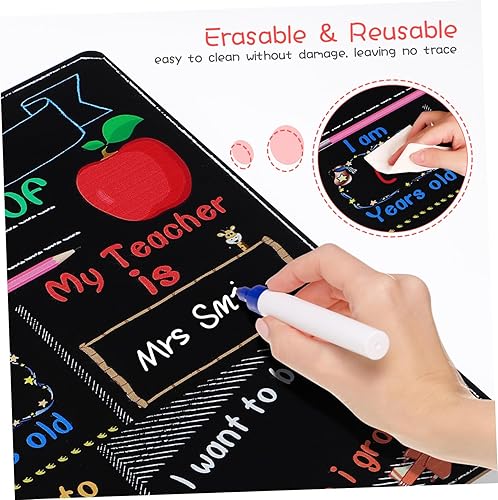 Miniatura 8 de Letreros de pizarra de doble cara para el primer y último día de la pizarra (1 unidad)