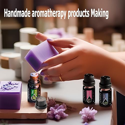 Miniatura 6 de KMSCO Juego de aceites esenciales  Top 20 (0.33 onzas líquidas) de plantas orgánicas de fragancias naturales, juego de regalo para hacer velas,