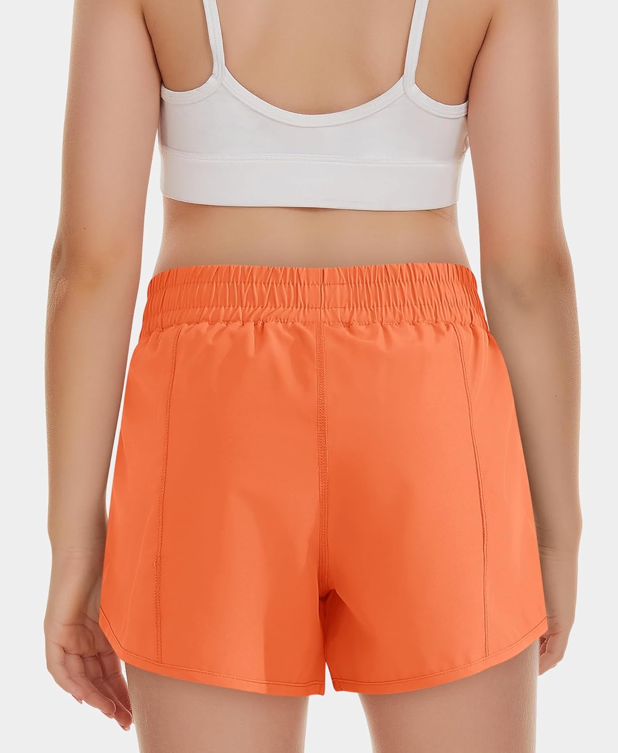 DOCUMO Girl's Athletic Shorts with Liner Zipper Pockets Quick Dry Running Shorts Sports Active Shorts for Teen Girls - Image 2