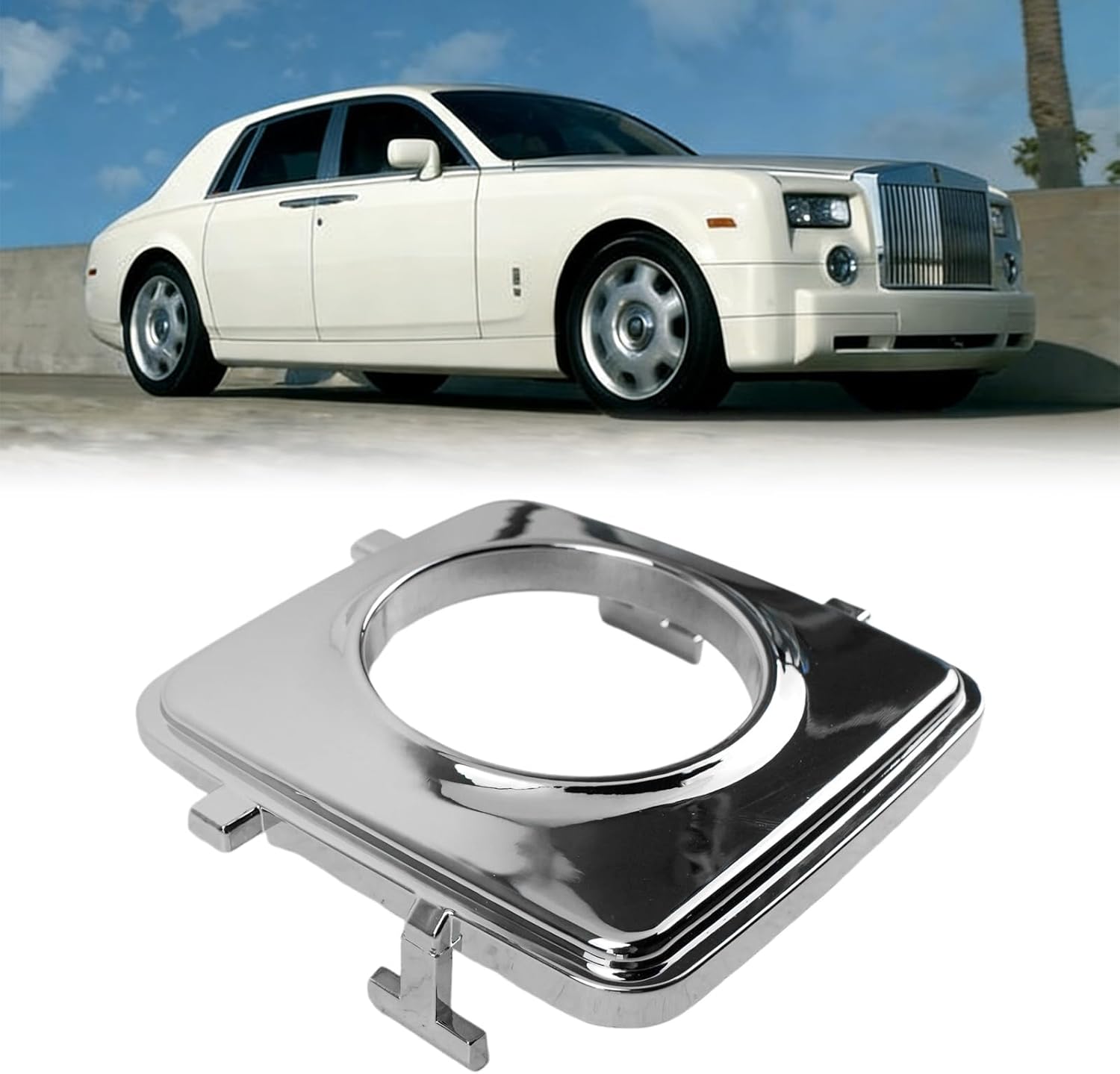 Car Hood Logo Cover Chrome Trim Plate Replacement for 51137457662 Fit for Rolls-Royce Phantom RR5 2008-2017 Coupe Sedan RR6 Gust RR4 2008-2017 2019-2023 Ghost Cullinan