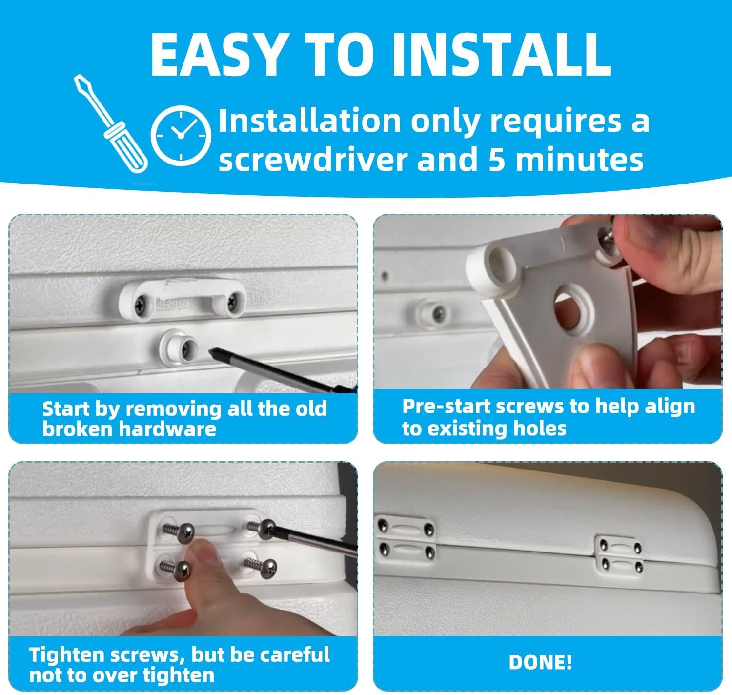 Cooler Latch Posts and Screws for Igloo,Reefer Latch Parts for Igloo 50-165 Qt Refrigerators,Replacement High Strength Reefer Latch for Igloo Refrigerators, Part #24013