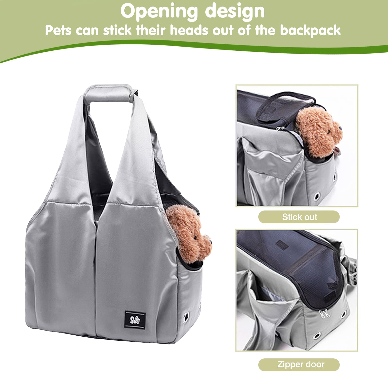 PETCUTE Sac Transport Chat Chien,Respirant Sac de Transport en Bandoulière pour Animal de Compagnie avec Tapis Solide,Souple Sac de Transport pour Chat Chien avec Sangle de Sécurité Interne