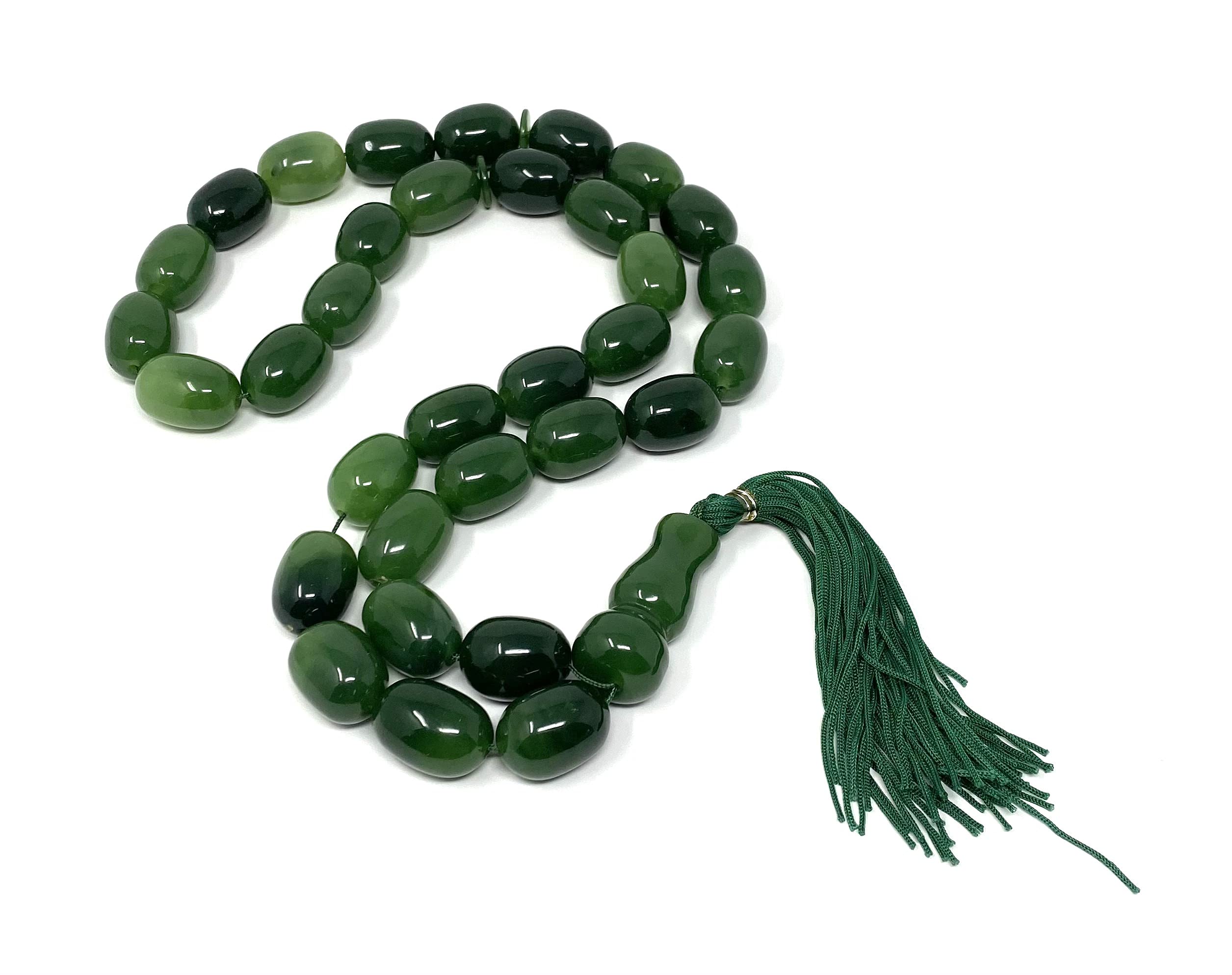 MAHANT JI 100% Natural and AAA+ Certified Green Baltic Amber Mala Or Hari Amber Mala for Migration Pain Relief With Lab Certificate (Weight Between 285 Gm To 295 Gm, Size 28 x 20 MM)-picture-43
