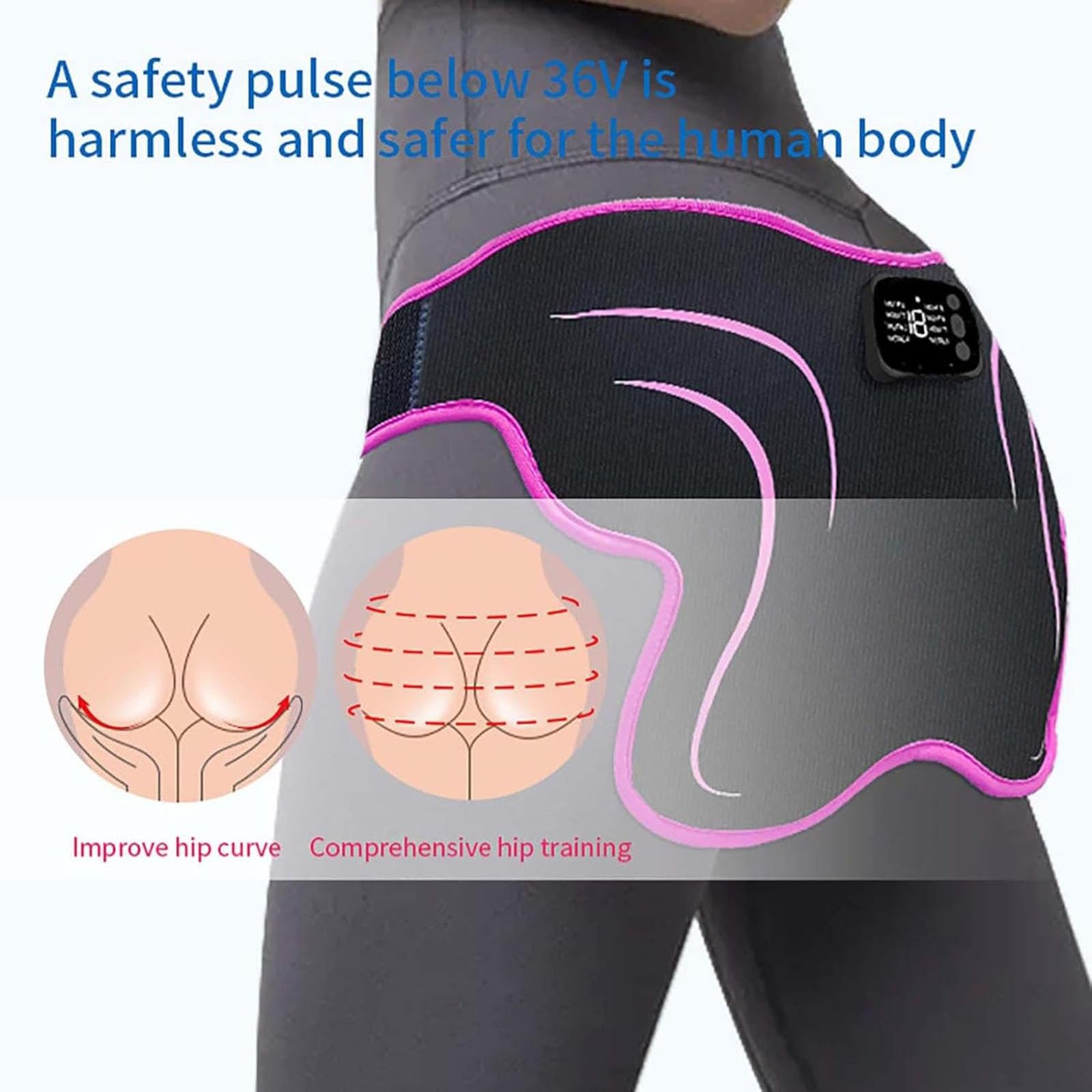 Entrenador de glúteos de Cadera Inteligente, Entrenador de Caderas de estimulador Muscular electrónico, Dispositivo de tonificación de glúteos, para tonificar los músculos (1PCS)