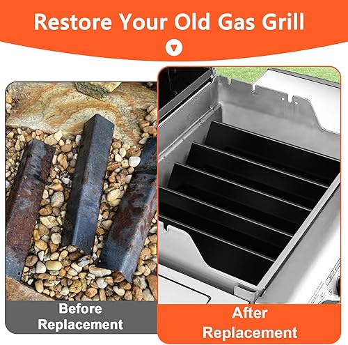 Miniatura 5 de Barras aromatizantes de acero de porcelana de 22.5 pulgadas para Weber Spirit serie 300 (perillas laterales), Genesis Silver Gold Platinum BC,