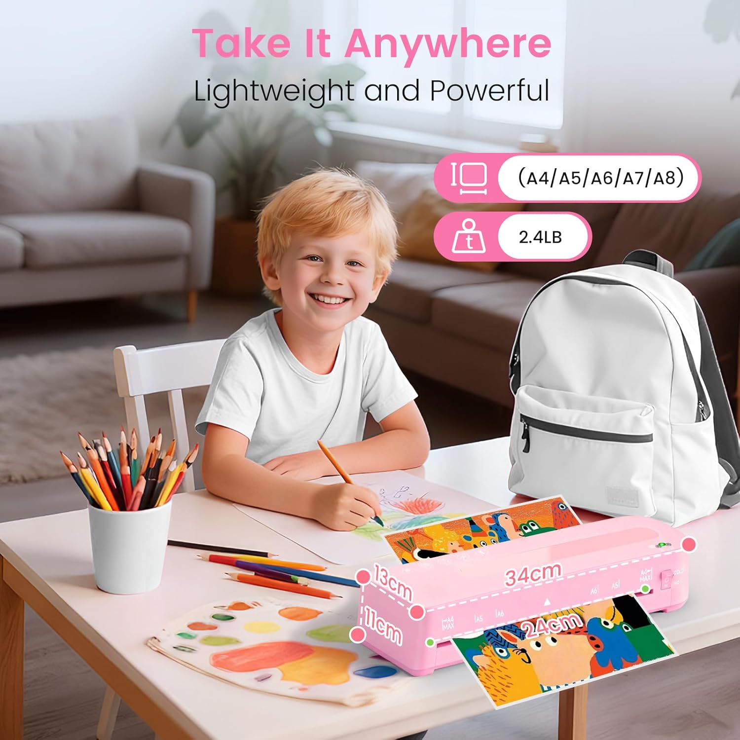 Laminator Machine with 20 Laminating Sheets, A4 Laminators Hot & Cold withTrimmer, 9 Inch Laminating Machine for Office, School, Business and Home