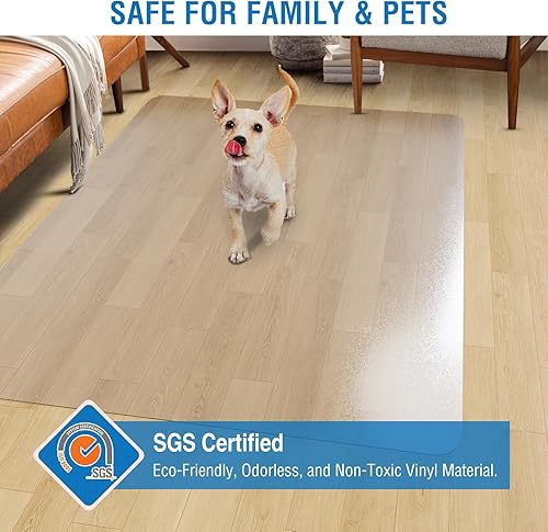 Miniatura 6 de Tapete transparente para silla, 36 x 28 pulgadas, tapete para silla para suelos duros, tapete de vinilo para el hogar, oficina, cocina, sala de