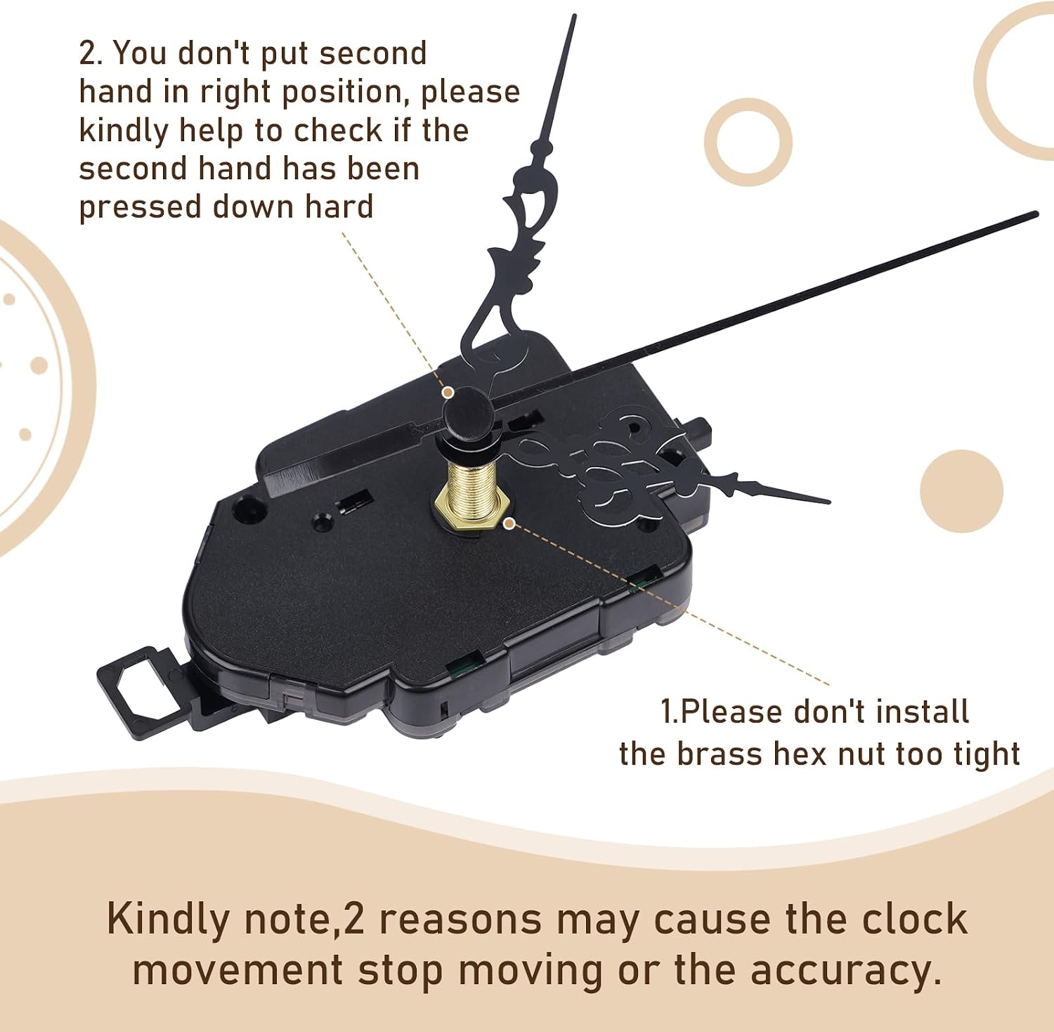 Clock Mechanism Replacement Kit,Rocking Hammer Quartz Clock Movement | Clock Movement Motor Kit for Clock Repair,Replacement and for custom Clock