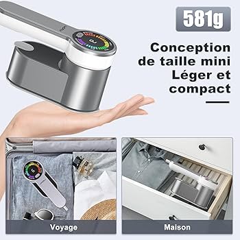 Lithomy Stoomstrijkijzer van 1800 W, stoomstrijkijzer met stoomborstel, snel opwarmen in 20 seconden, 2 stoommodi, 300 ml grote capaciteit, verticale en horizontale kledingstomer