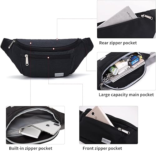 Miniatura 10 de TINYAT Riñonera grande de viaje ligera para hombres y mujeres con correa ajustable T206, Gris, Ocio