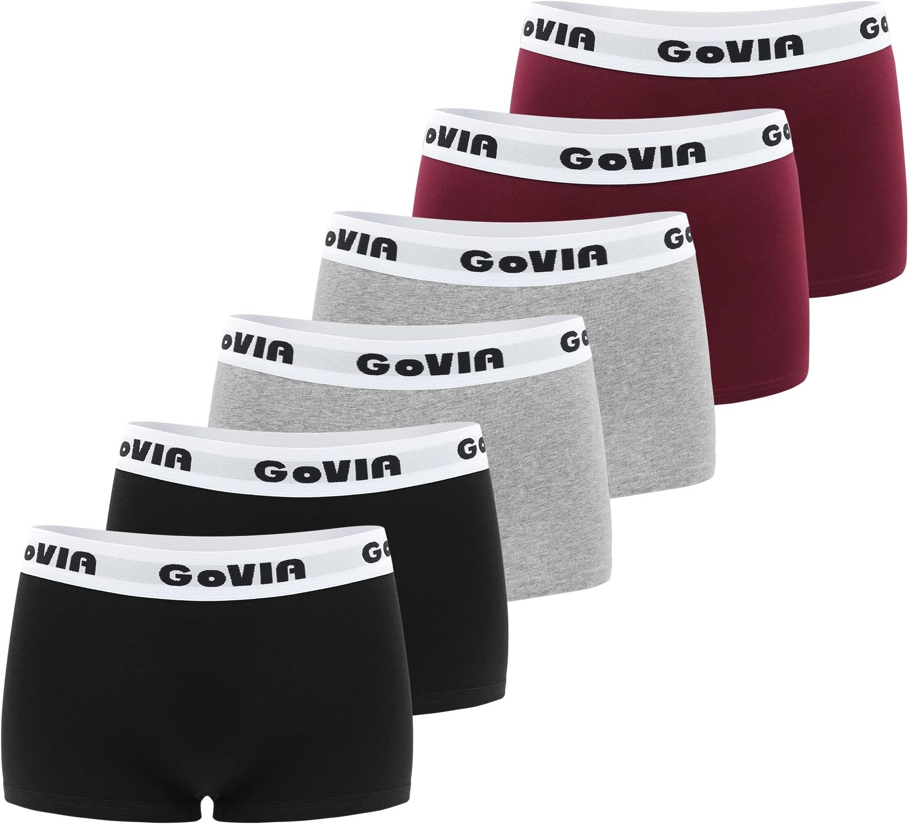 Womens Boxers Underwear,Women's Boyshort Cotton Boxer Briefs Panties Pack of 6,3921