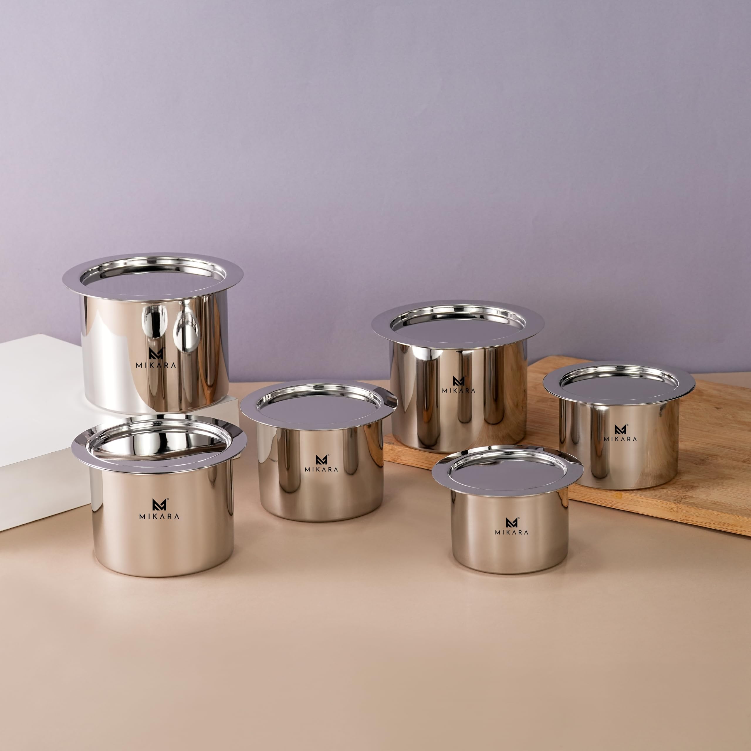Flat Bottom Top Set of 3(325,425,525,650,750,950ml) (6 pc Combo)/Induction Friendly TOPE