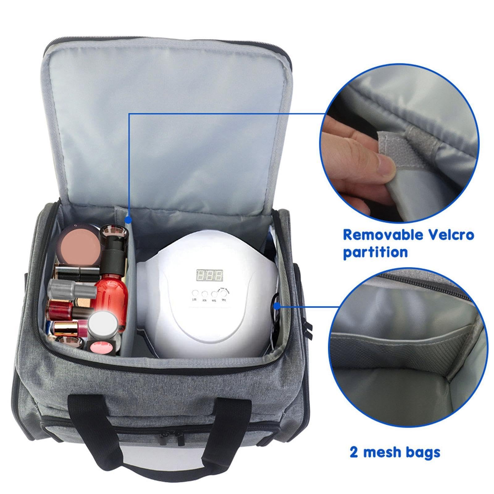 Nagellack Organizer, Nagellack Tragetasche, Multifunktionale Kosmetiktasche, GRAU
