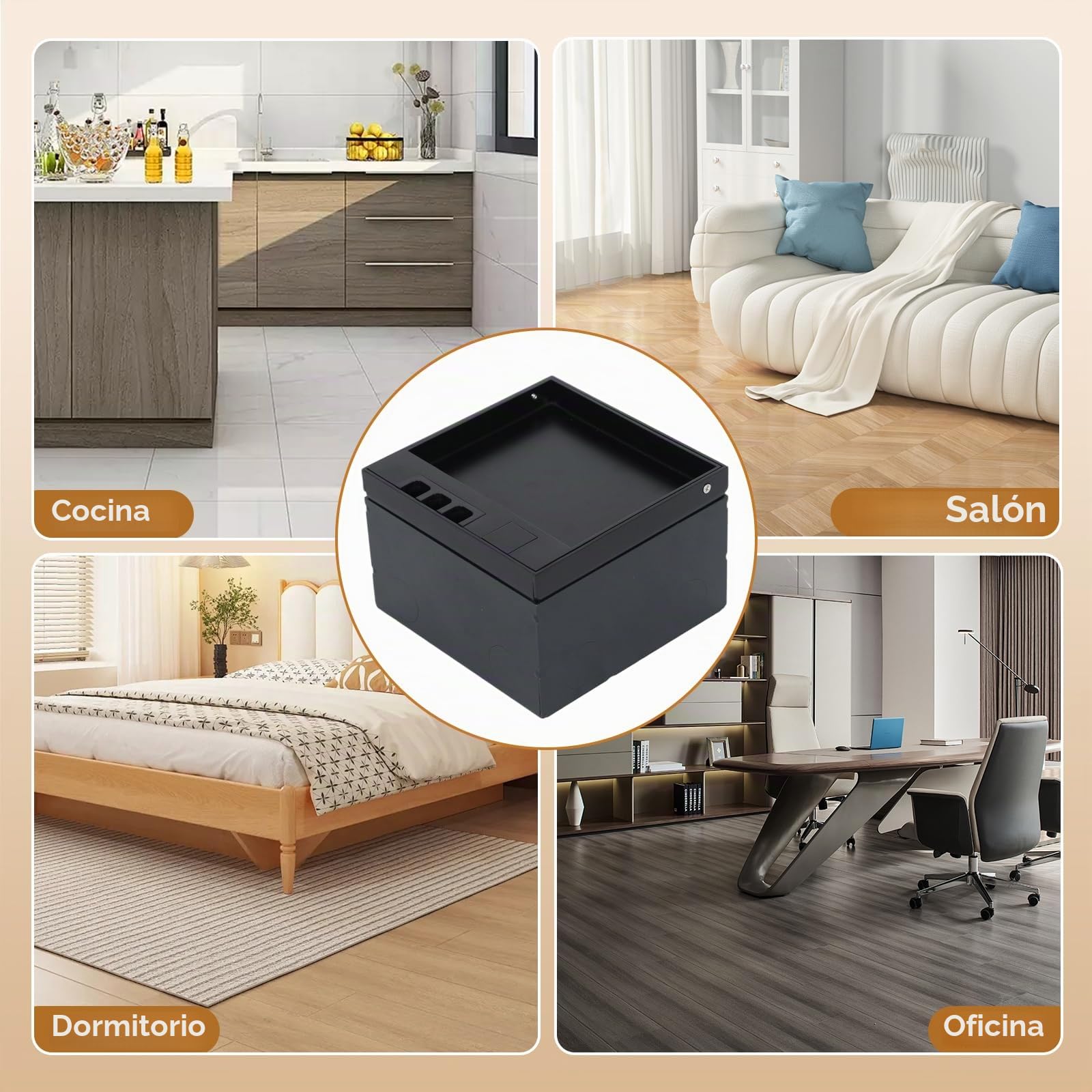 Enchufe empotrado invisible en el suelo, enchufe de acero inoxidable, enchufe de suelo multiusos, 2AC + 1USB-A+1USB-C+1CAT6, enchufes empotrables con tapa para oficina, hogar, aula, resistente al agua