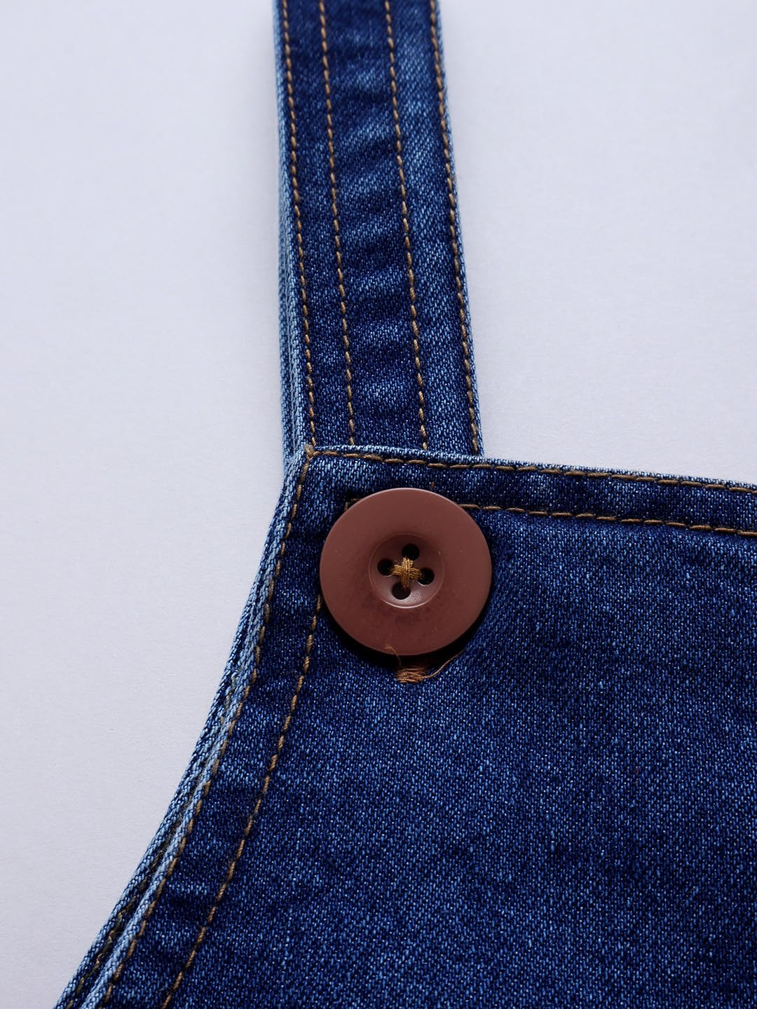 Naughty Ninos Girls Dark Blue Cotton Denim Dungaree Pants (NN01015DRS_11-12 Years) - Image 5 thumbnail