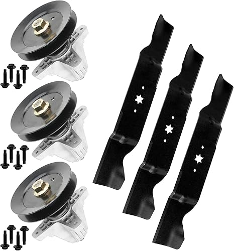 Replacement Part OEM for 54" Deck Spindles wPulley Blades Rebuild Kit for Troy Bilt TB2454 54" Deck Index-DDR965-GTF1-60095
