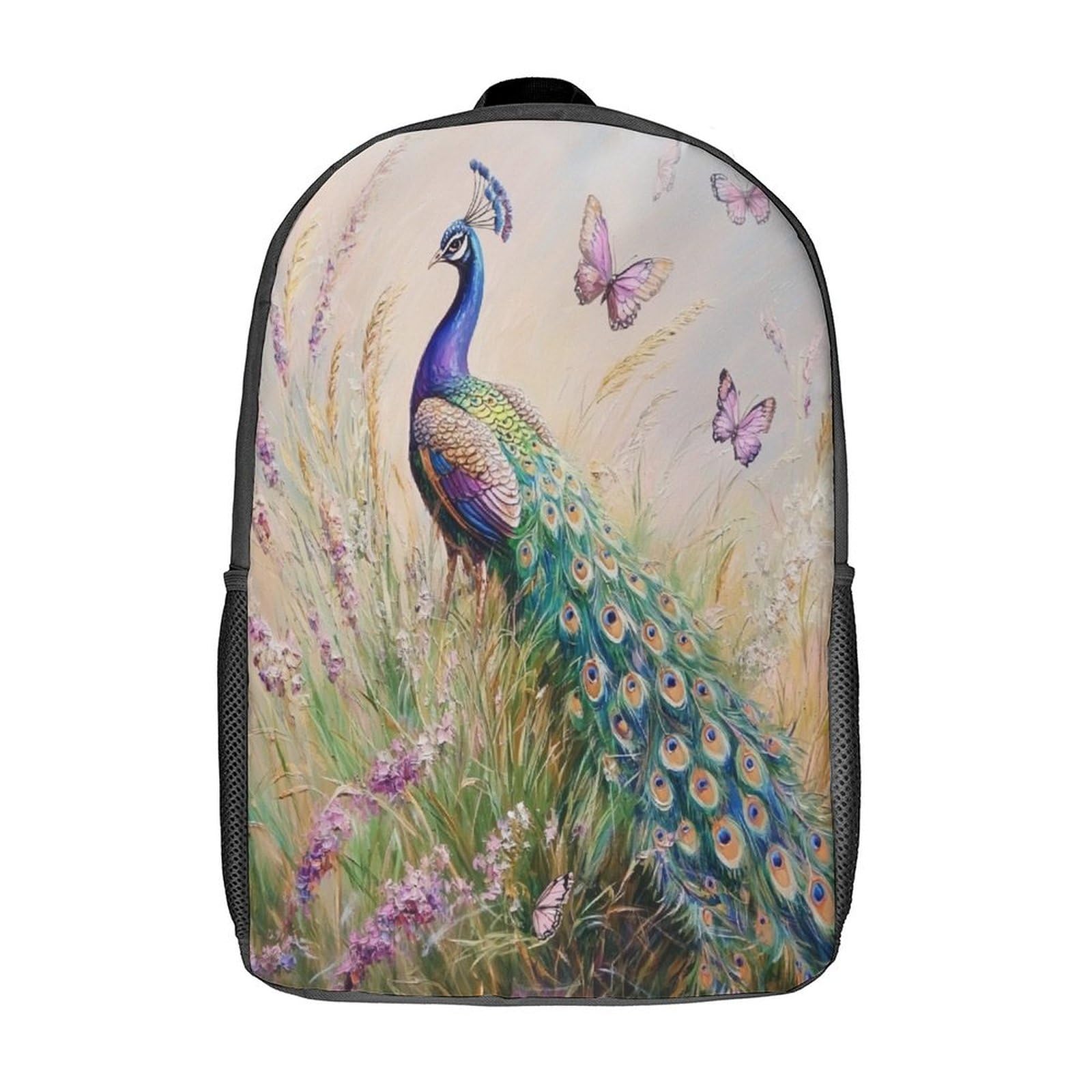 Ctamm Unisex Kids Style-6 Peacock Backpack For Girls And Boys Butterfly School Bags Kids School Bag Large Capacity Bags Kids Bookbag For Elementary Children's Backpacks 17Inch