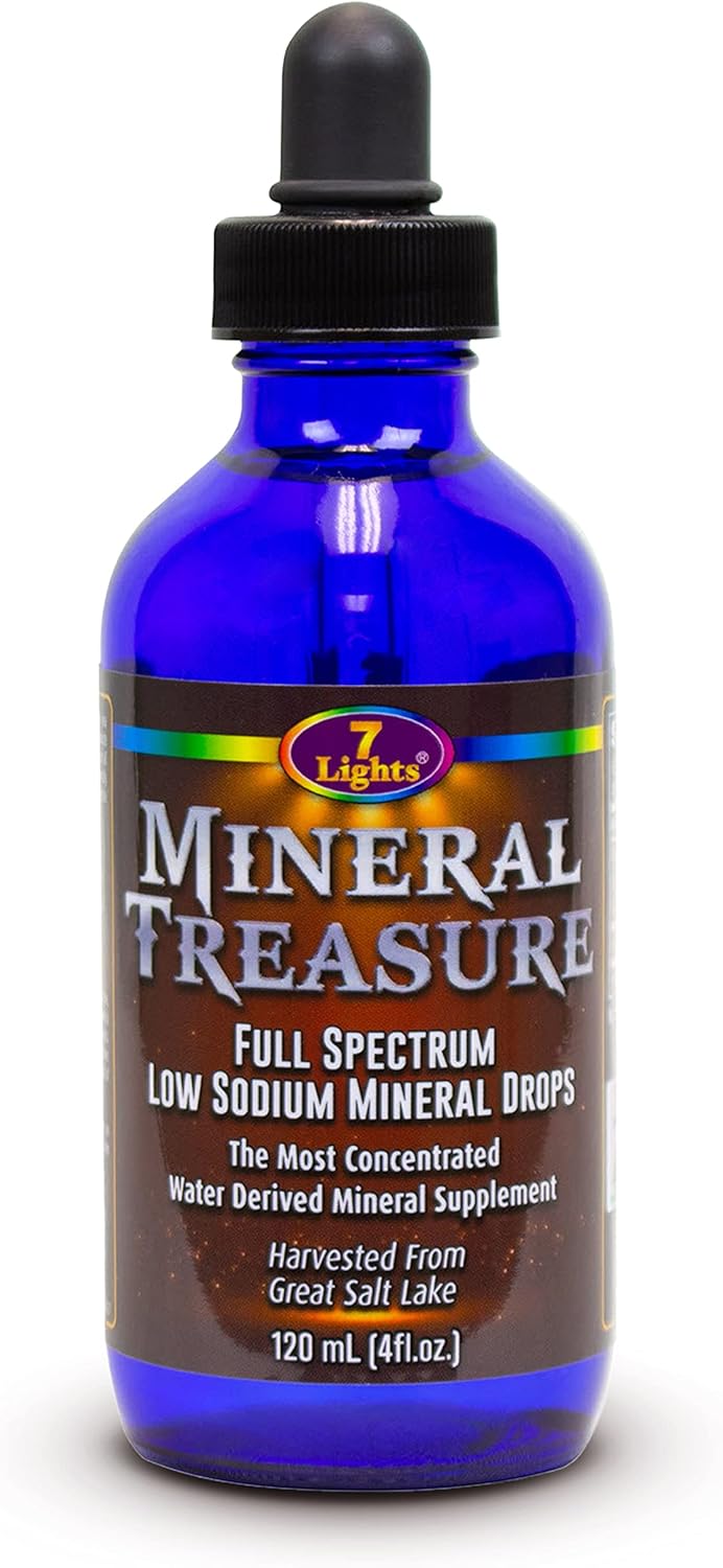 Mineral Treasure Full Spectrum Low Sodium Concentrated Mineral Drops, Mineral Drops for Drinking
