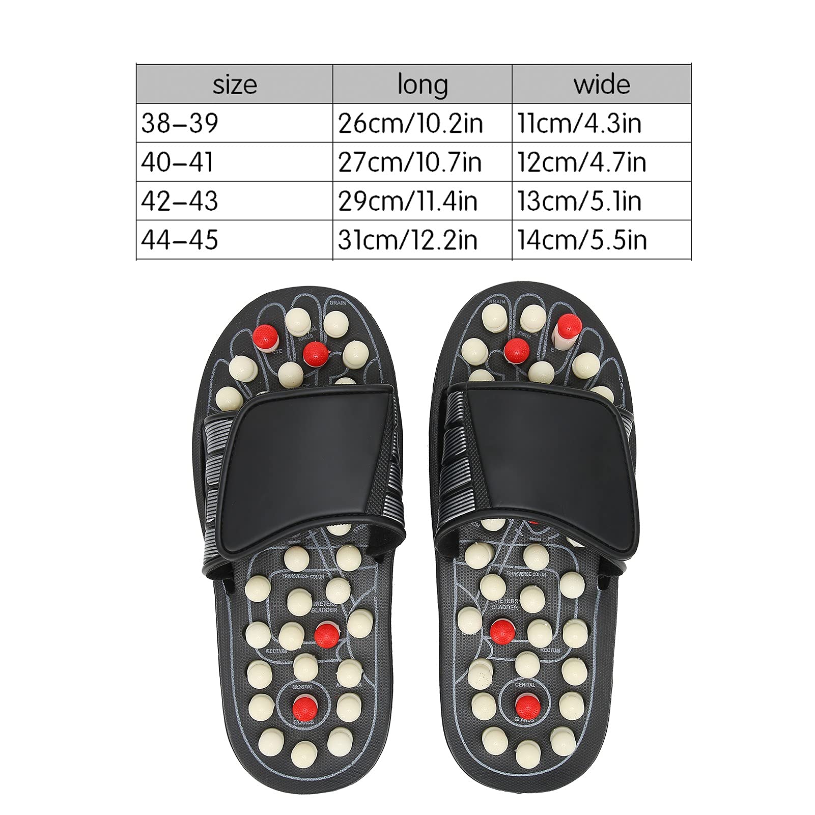 Zapatillas de Acupresión y Reflexología, Masajeador de Pies, Zapatillas, Masaje de Pies, Uso Doméstico, Alivio del Dolor y Estrés (42-43)