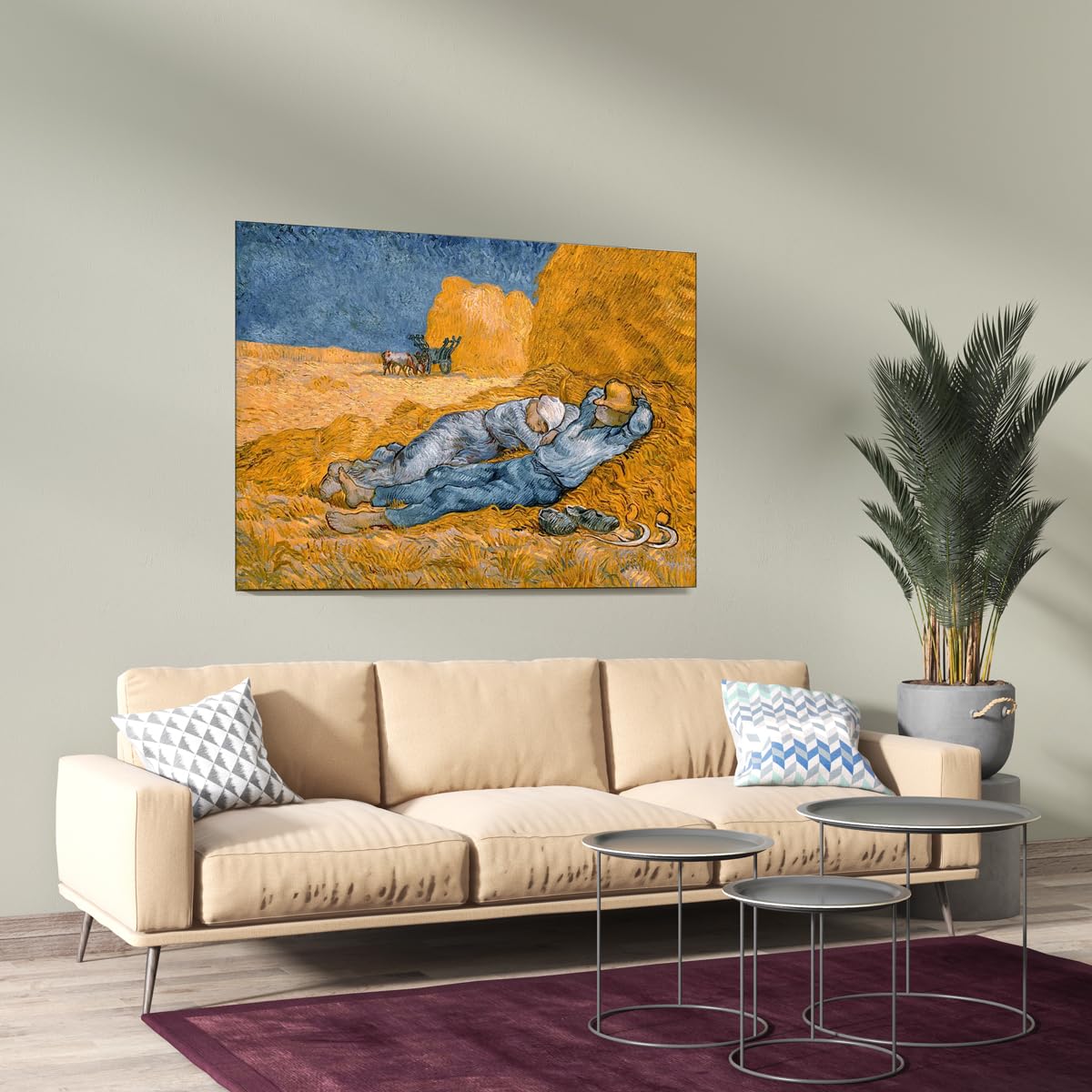 La Siesta | Vincent van Gogh | Postimpresionismo | Cuadro Canvas Wall Art | Impresión Giclée lienzo algodón puro | Bastidor 3cm | 40x55cm