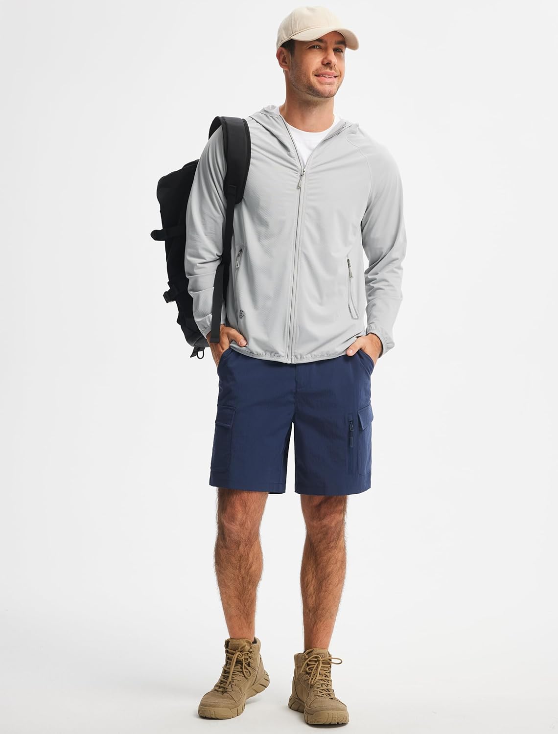 Libin Men's Hiking Cargo Shorts with Zipper Pockets 7" Lightweight Quick Dry Casual Shorts for Men Golf Work Fishing - Image 7