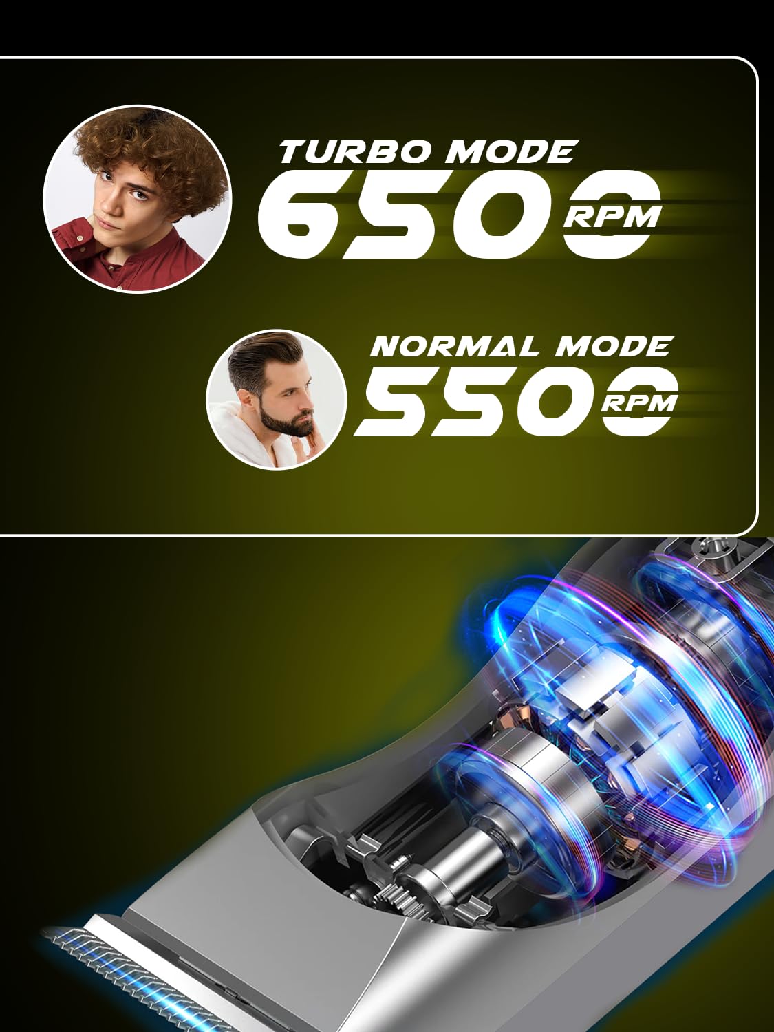 VGR V-290 Trimmer showing 1mm, 2mm, and 3mm guide comb options