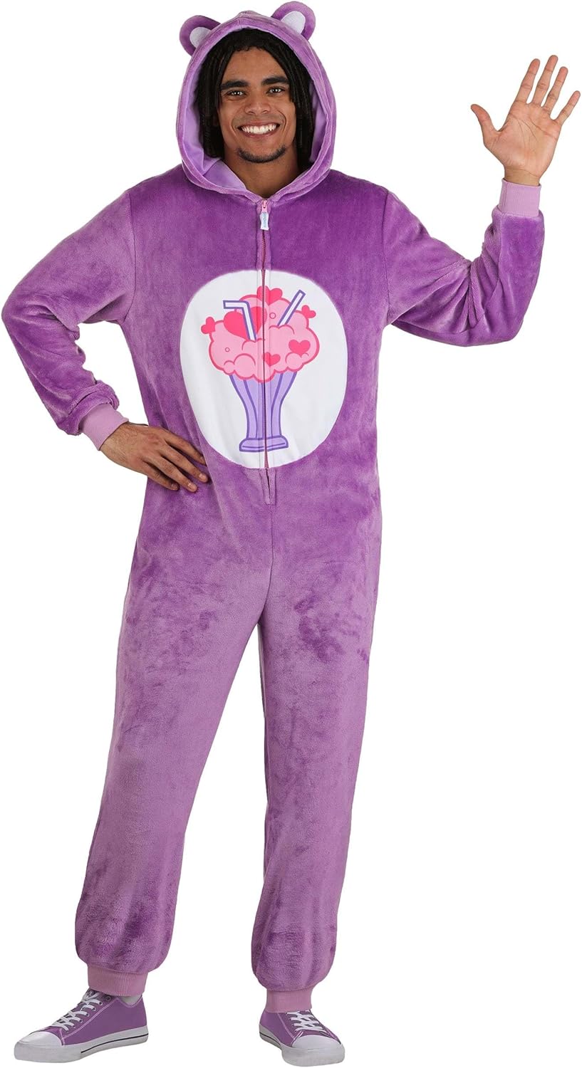 Care Bears Share Bear Adult Costume | Hooded Jumpsuit with Bear Ears for Nostalgic Halloween, Party, or Cosplay Events