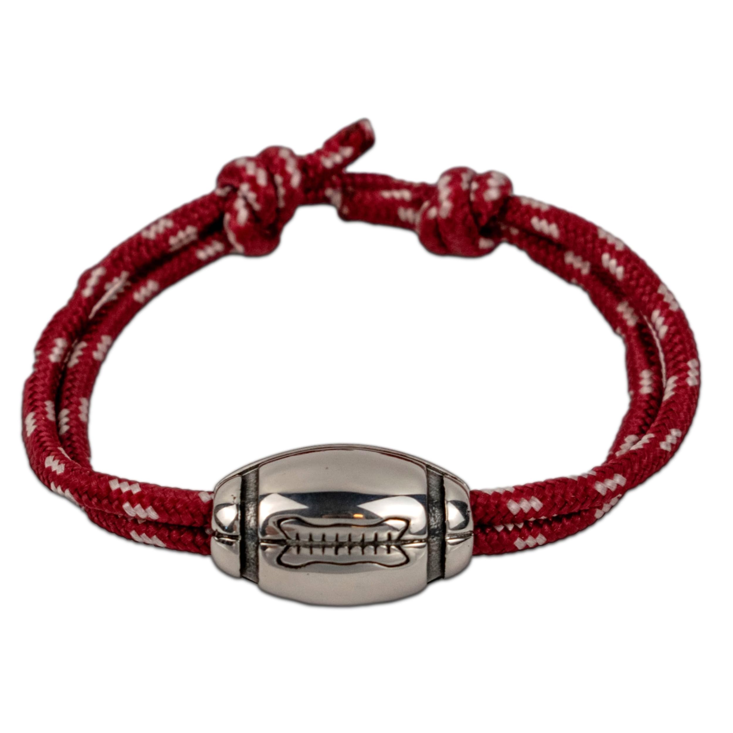 Ernestine - Rugby bracelet - adjustable size, father's day gift - rugby players, with rugby ball charm - rugby XV de France bracelet for men - gifts man grandpa - rugbyman, Grand, Stainless Steel