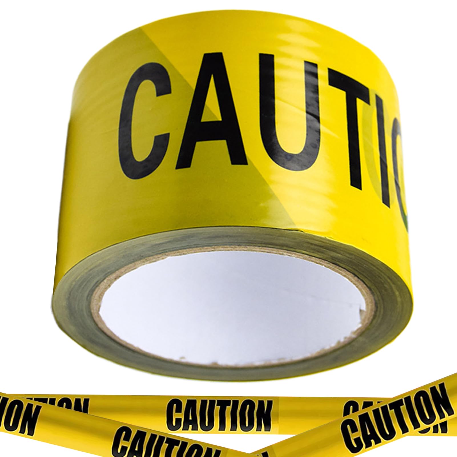 Muiltvoe Caution Tape Non Adhesive, Barrier Cordon Off, Yellow Warning Tape, Maximum Readability for Halloween Decorations Workplace Danger Areas