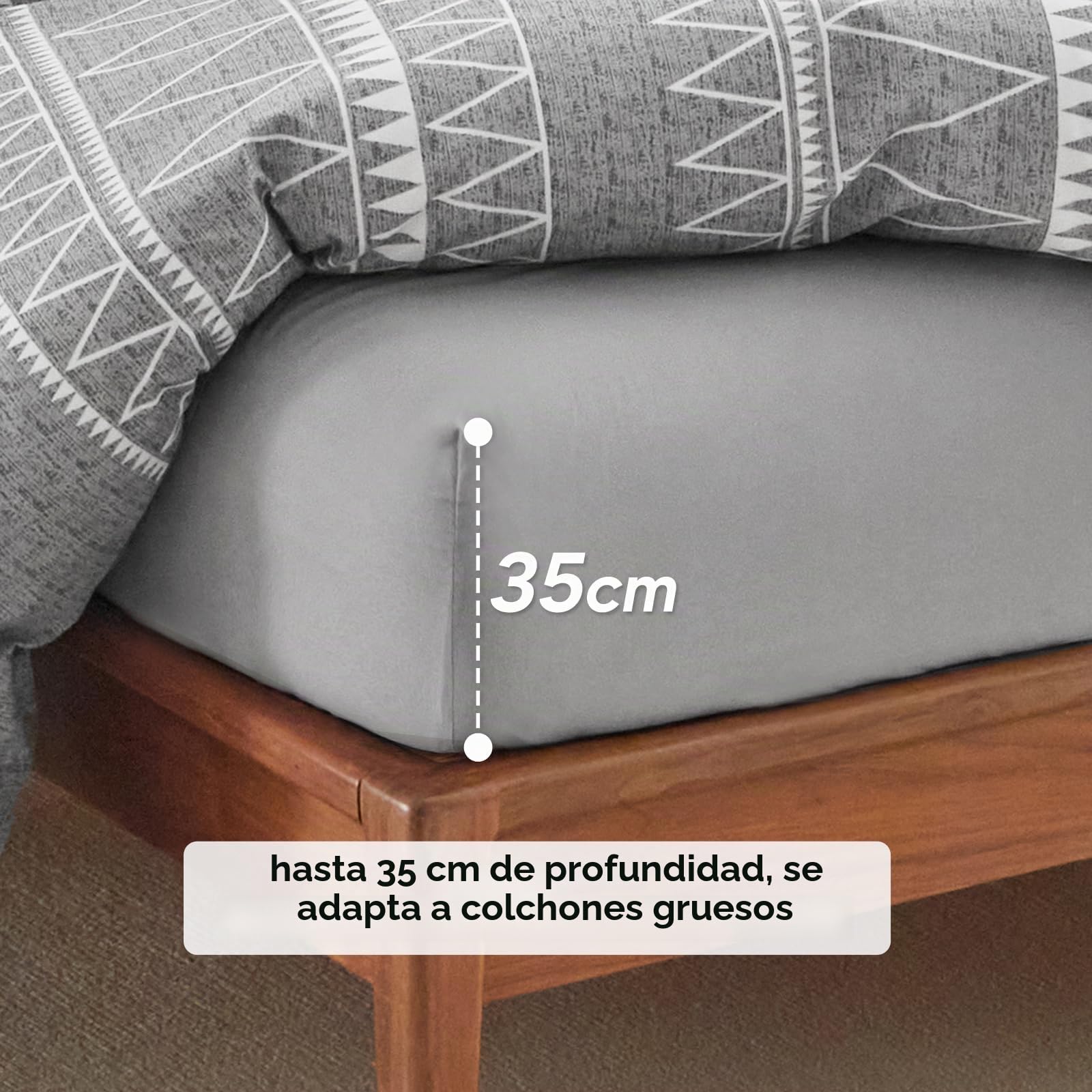 Tokokimo Juego de ropa de cama de 4 piezas, funda nórdica de 240 x 260 cm + sábana bajera de 160 x 200 cm con 2 fundas de almohada de 65 x 65 cm de microfibra, diseño bohemio, color gris