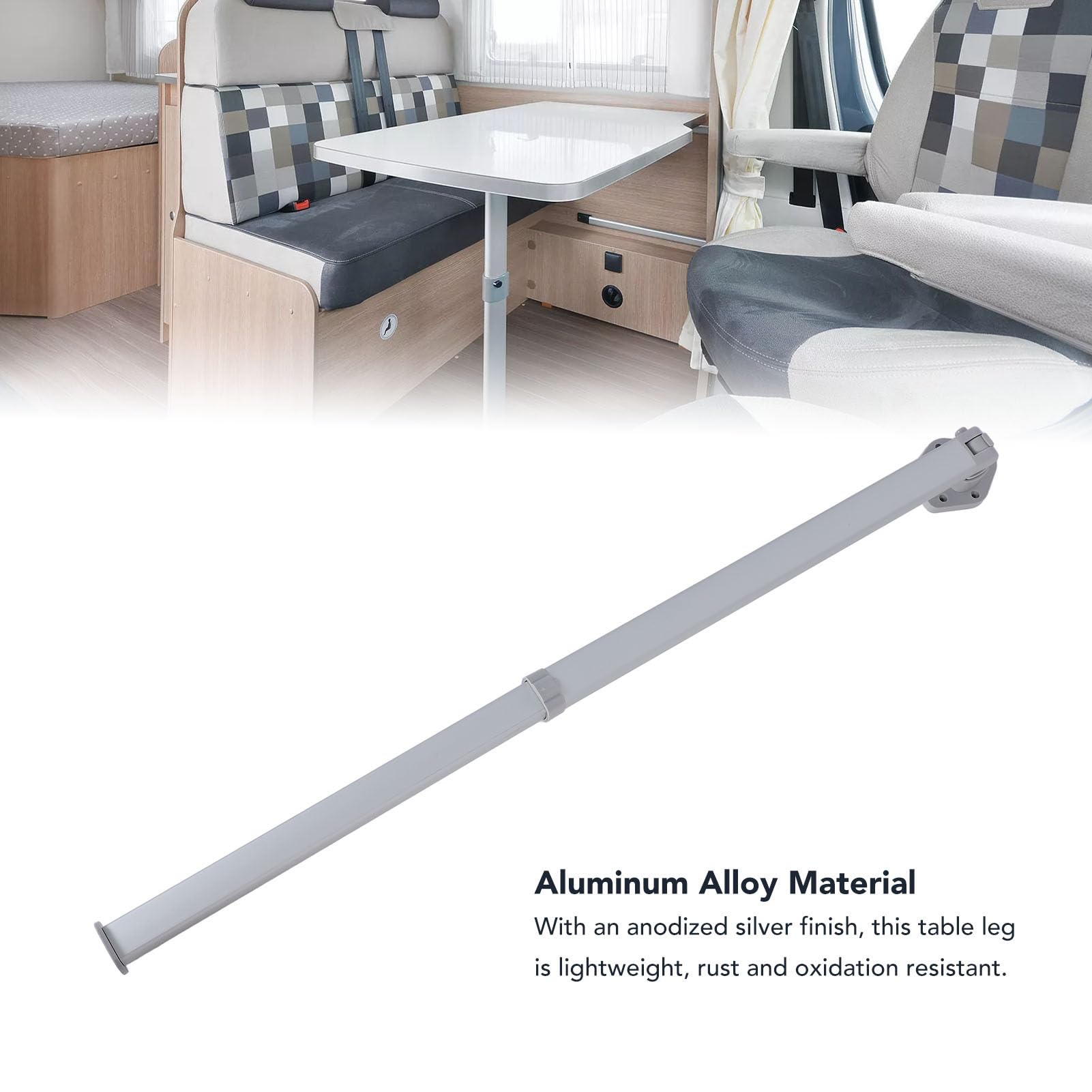Pied De Table Camping Car Amovible En Aluminium Avec Rail