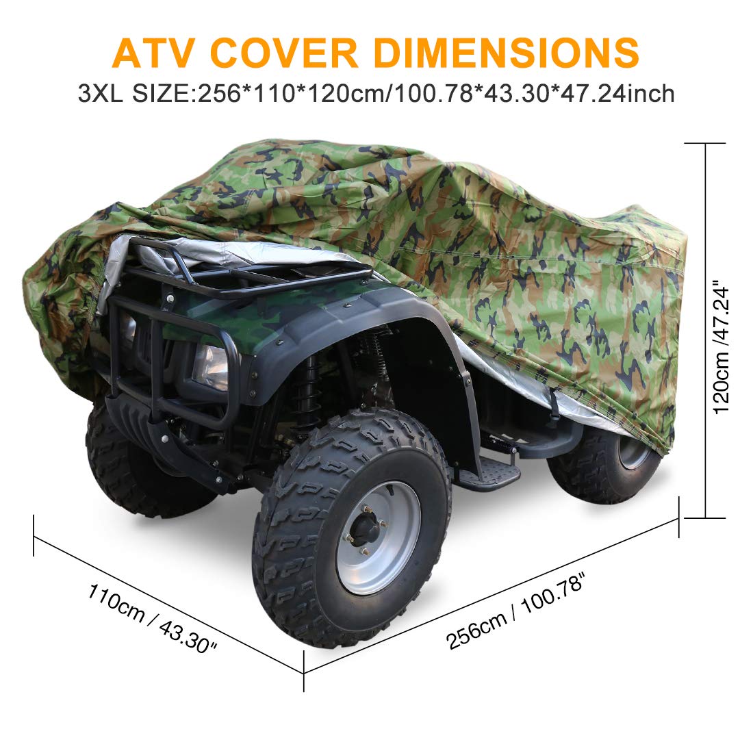 X AUTOHAUX Couverture Imperméable XXXL Serrage Rapide Quad Pour Polaris