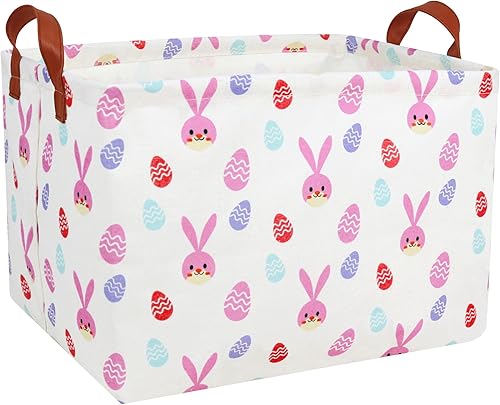 Miniatura 10 de Cestas de Pascua grandes para niños, cesta de Pascua personalizada, linda decoración de primavera para adolescentes y niños (huevo pequeño)