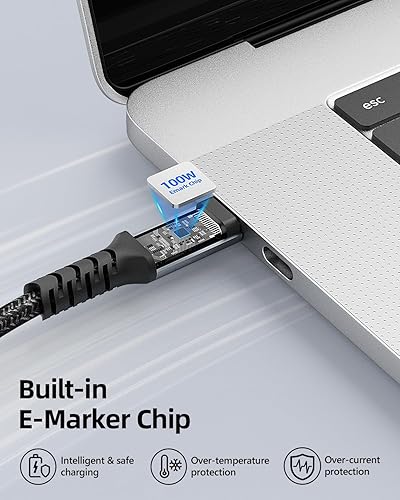 Miniatura 5 de HOTNOW Cable USB 3.2 Gen 2x2 20Gbps USB C a USB C corto de 1.5 pies, PD 100 W (20 V5 A), carga rápida, USB C 4K, cable de transferencia de datos de