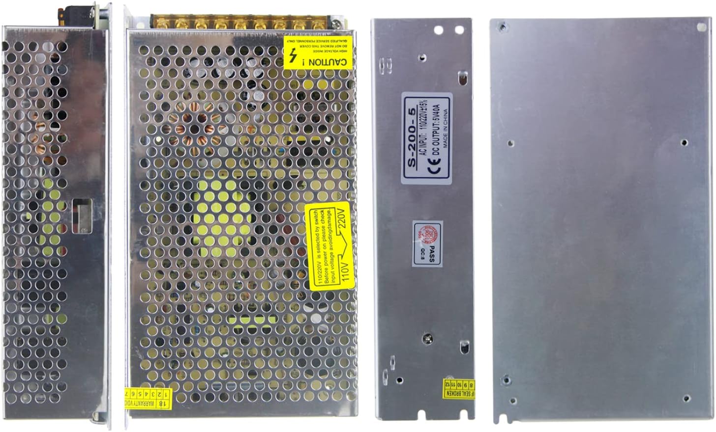 ALITOVE 5V 40A DC Power Supply 200W 4.5V 5.5V Power Adapter 110V/220V AC to DC 5 Volt 40 Amp Converter Low Voltage Transformer 2 Output LED Driver for WS2812B WS2811 LED Strip Pixel Light CCTV Camera - Image 7