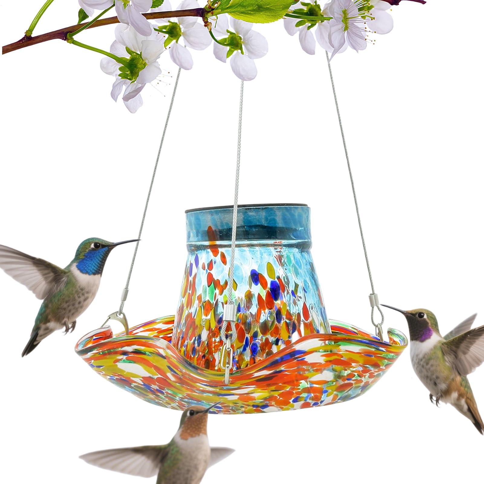 Bebederos Para Colibríes Exteriores Alimentadores Solares Para Exterior | Bebedero Antifugas Con Vidrio Decoración Jardín Y Patio Exterior