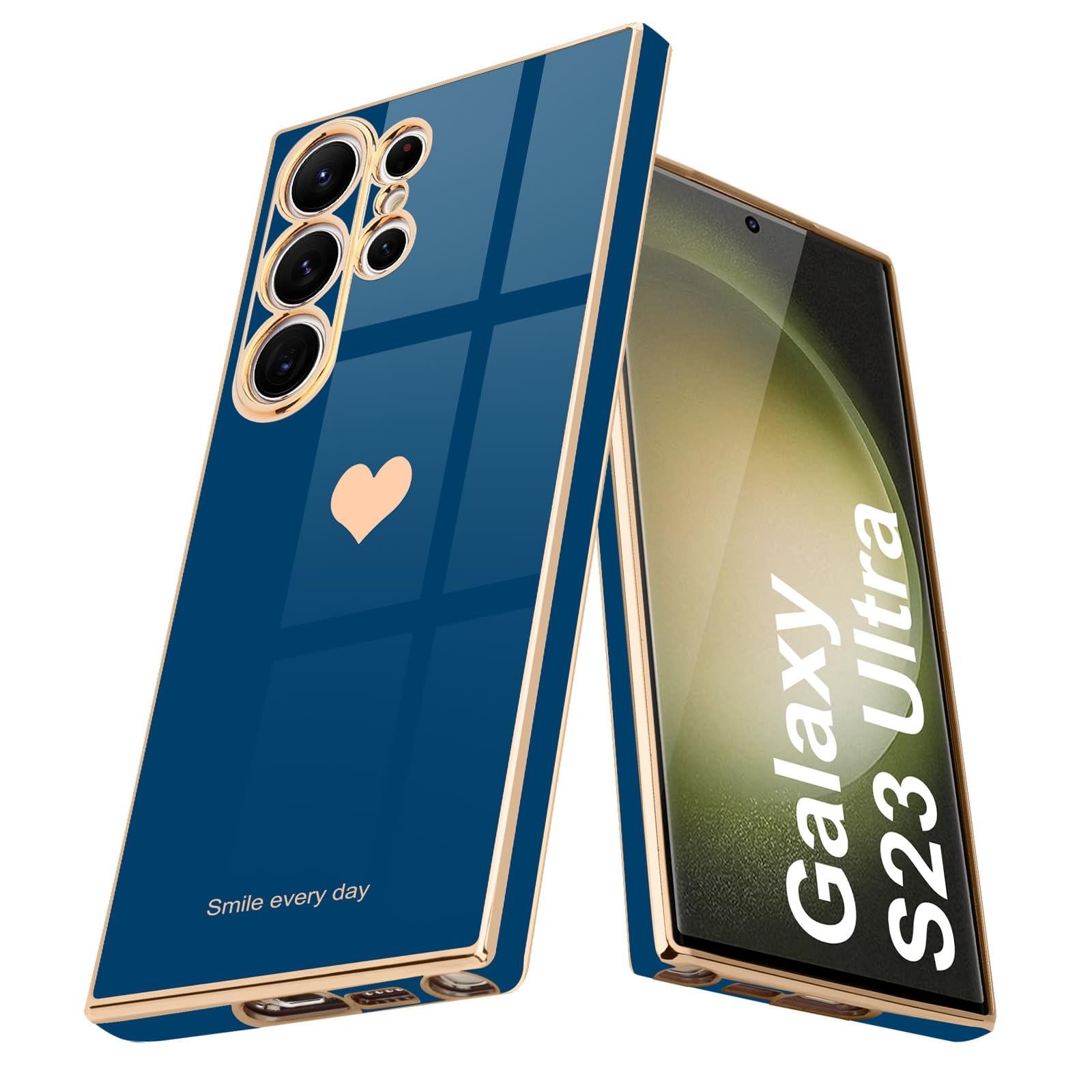 Teageo Kompatibel mit Samsung, Süße Herzmuster Mädchen Handyhülle Luxuriös Galvanisierte Glitzer Weich TPU Kameraschutz Kratzfest Stoßfest Schutzhülle für Samsung