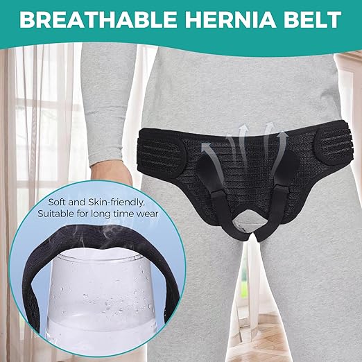 Faja Hernia Lefeke Hombre/Mujer Ajustable Soporte Inguinal 4 Almohadillas miniatura 5