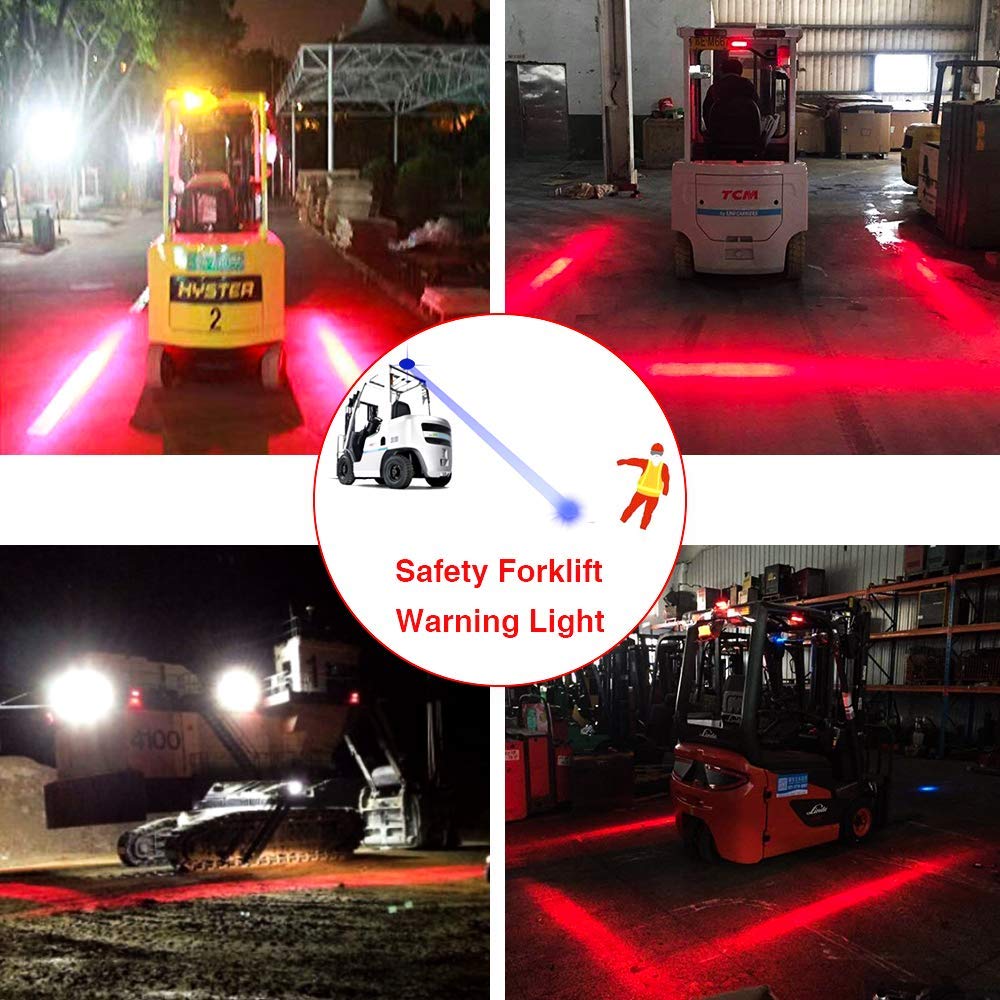 Forklift Safety Light Cree LED, Red Zone Forklift Danger Zone Warning Light, Work light