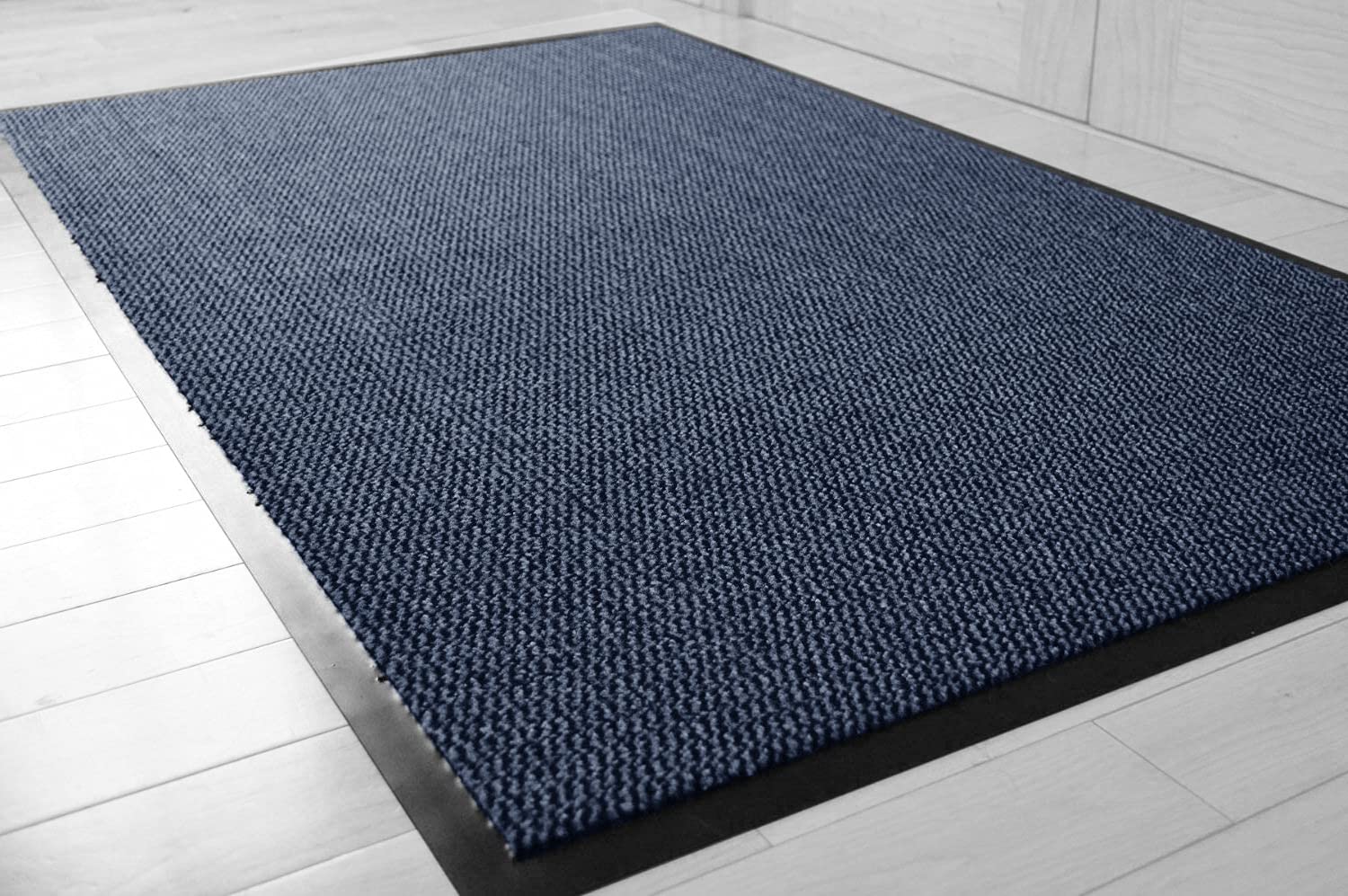 TrendMakers Hardwearing Heavy Duty Rubber Barrier Entrance Door Kitchen Utility Dust Floor Long Short Narrow Hall Hallway Runners Mats Rugs Black PVC Edge Pile Top | MIDNIGHT BLUE/BLACK | 40cm x 60cm — image 1