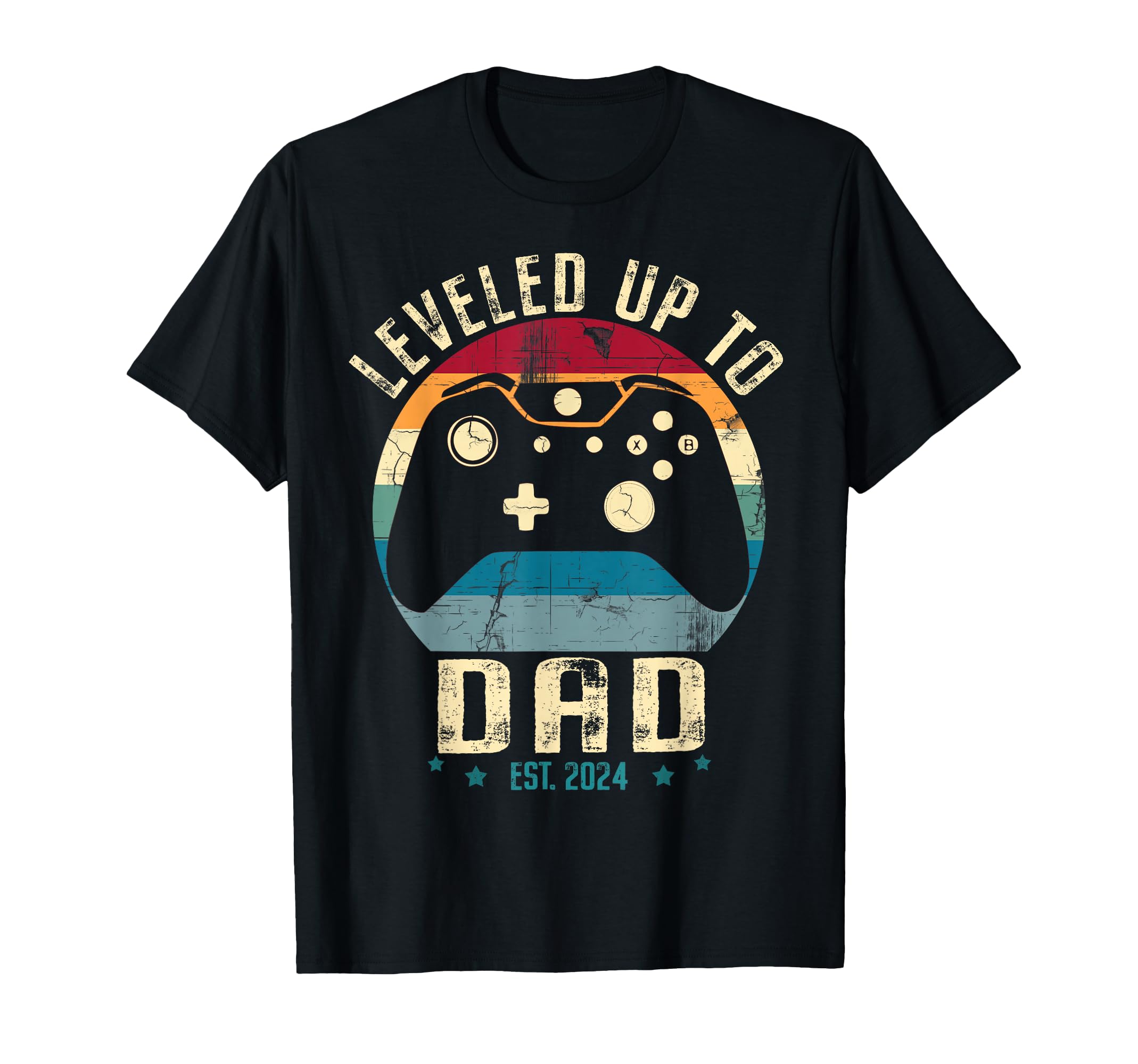 I Leveled Up To Dad 2024 Promoted To Daddy Soon To Be Father T-Shirt