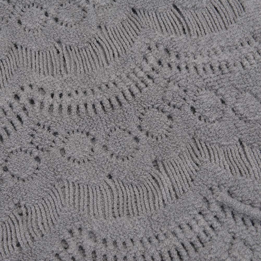 QZUnique Women's Knitted Tassel Shawl Asymmetric Hem Poncho Fringed Pullover Sweater Solid Color Cowl Neck Top Coat Wrap Cape - Image 4