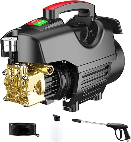 Lavadora a presión portátil de 2800 W Lavadora de energía eléctrica autocebante de doble propósito 2600PSI lavadora a presión de coche para patio,