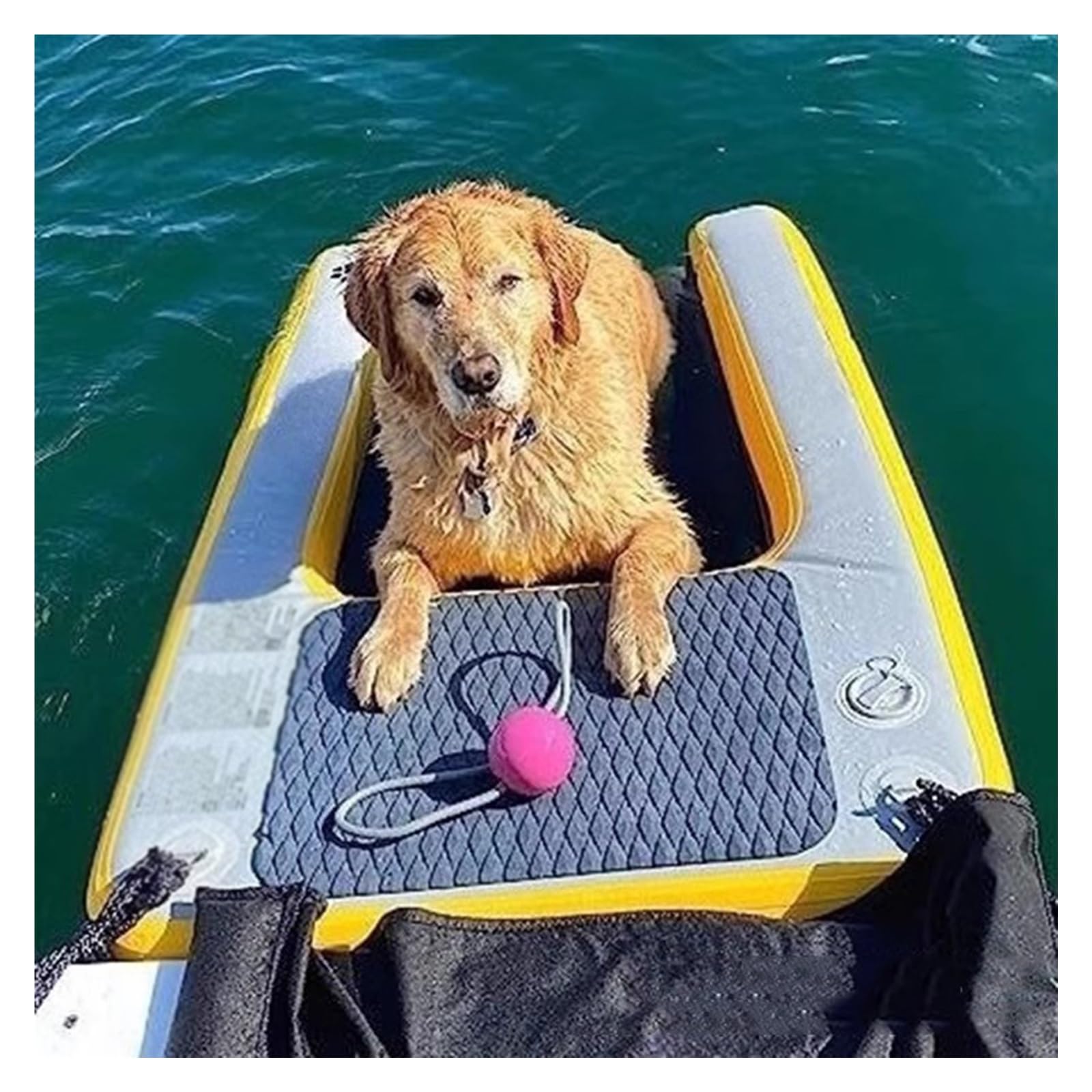 caletta per cani da barca Rampa galleggiante per cani per piscina, Gonfiabile Scala di risalita per animali domestici Piattaforma di riposo per nuotare, Pontile/ Lago/ Spiagge Pedana per cani, Portati
