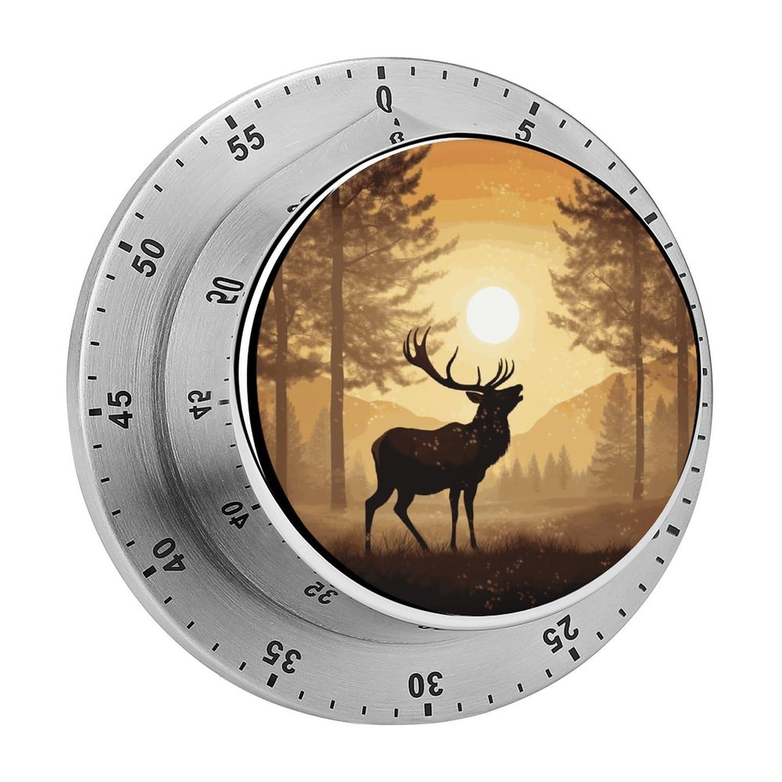 Elk Artwork Visual Timer Chef Cooking Timer Clock with Loud Alarm Mechanical Desk Timers Countdown Reminder Magnetic Exquisite Stainless Steel Body Timers