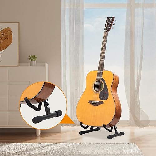 Vista 5 de AODSK Soporte plegable para guitarra con marco en A ajustable para guitarras acústicas clásicas y eléctricas, Ukelele bajo, portátil