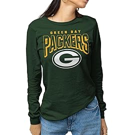 Junk Food Clothing x NFL - Green Bay Packers - Bold Logo - Unisex Adult Long Sleeve T-Shirt for Men and Women - Size Medium