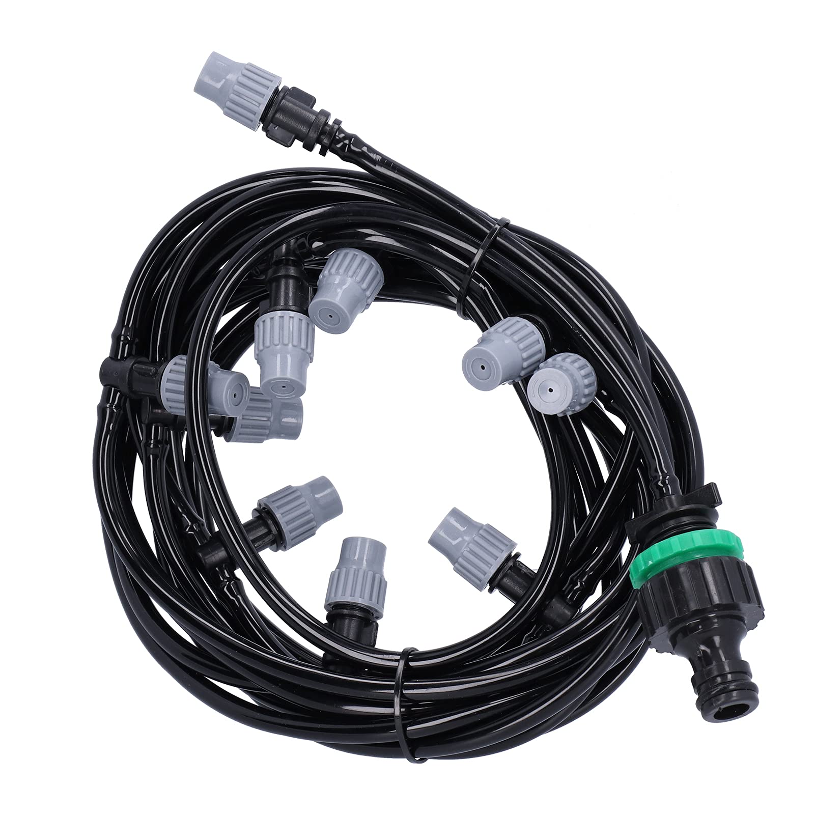 Tropfbewässerungssystem Set, 10 m Schnellanschluss System mit automatischer Gartenbewässerung und Sprühnebelanlage inklusive 10 Düsen für Gewächshaus, Blumenbeet, Rasen und Terrasse